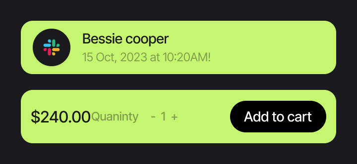Sample checkout product selection interface